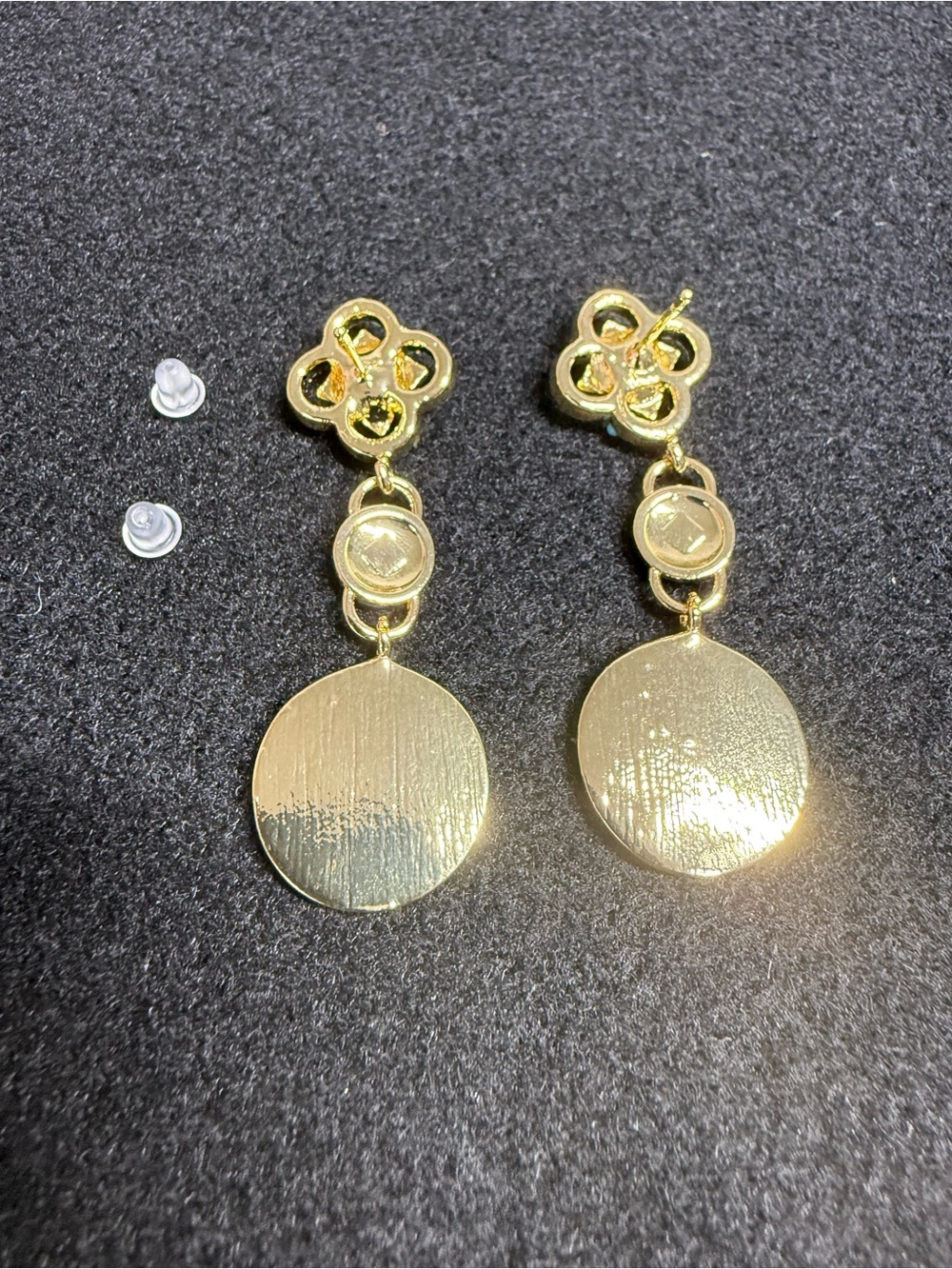 Rare Anthropologie Gold Turquoise Pink Drop Earrings Bohemian Chic Women Jewelry - Picture 4 of 5